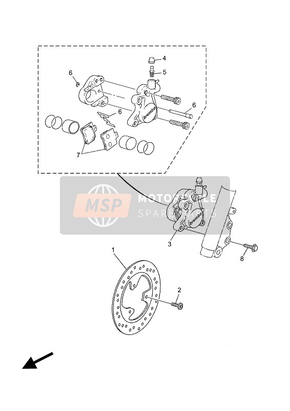 Yamaha CS50Z JOG RR 2011 Front Brake Caliper for a 2011 Yamaha CS50Z JOG RR